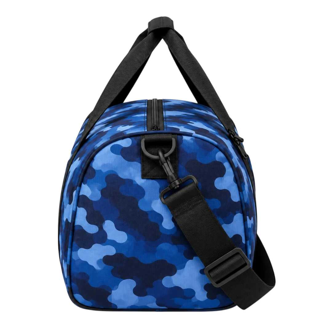 Basilz Blue Camouflage Gym Duffel Bag with Adjustable Shoulder Strap