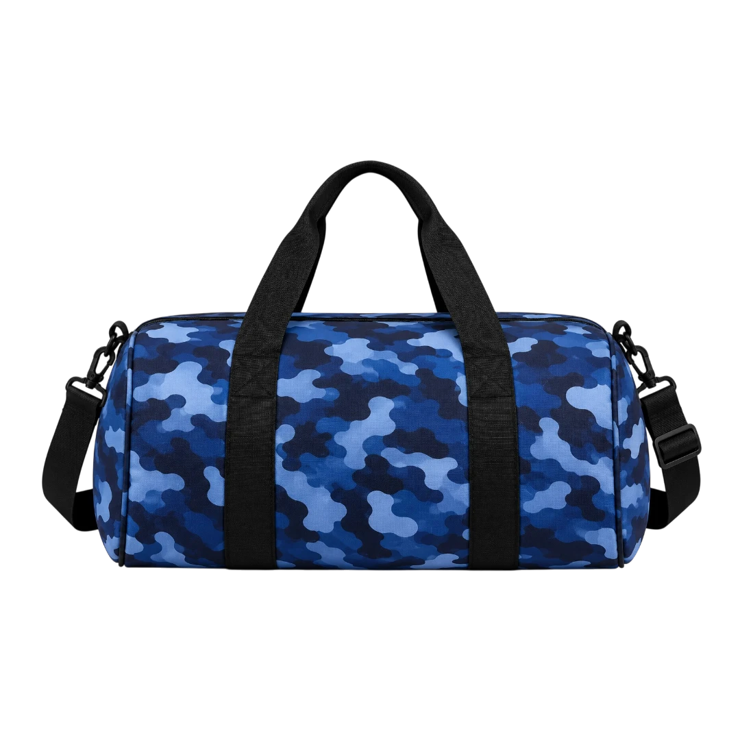 Basilz Blue Camouflage Gym Duffel Bag with Adjustable Shoulder Strap