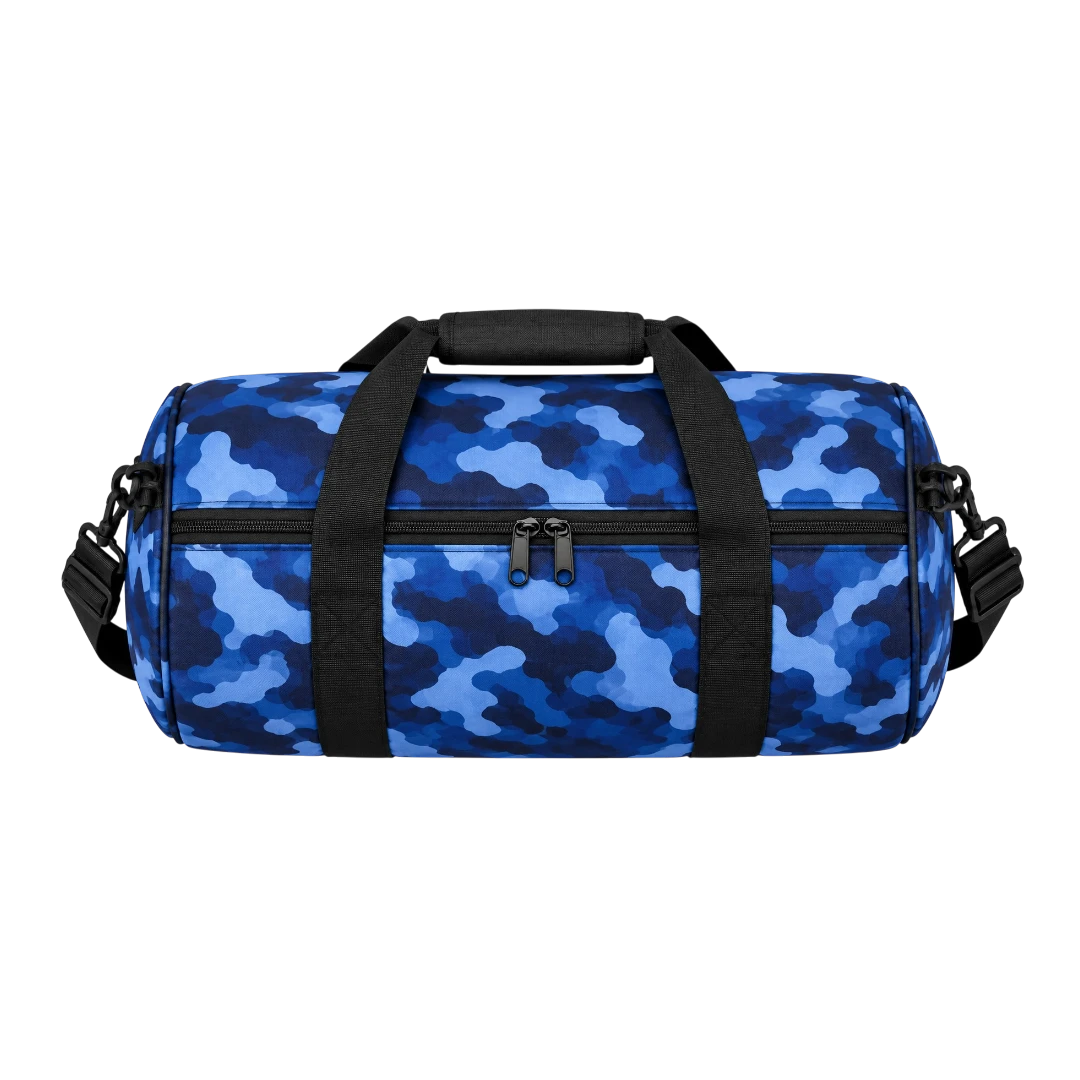 Basilz Blue Camouflage Gym Duffel Bag with Adjustable Shoulder Strap