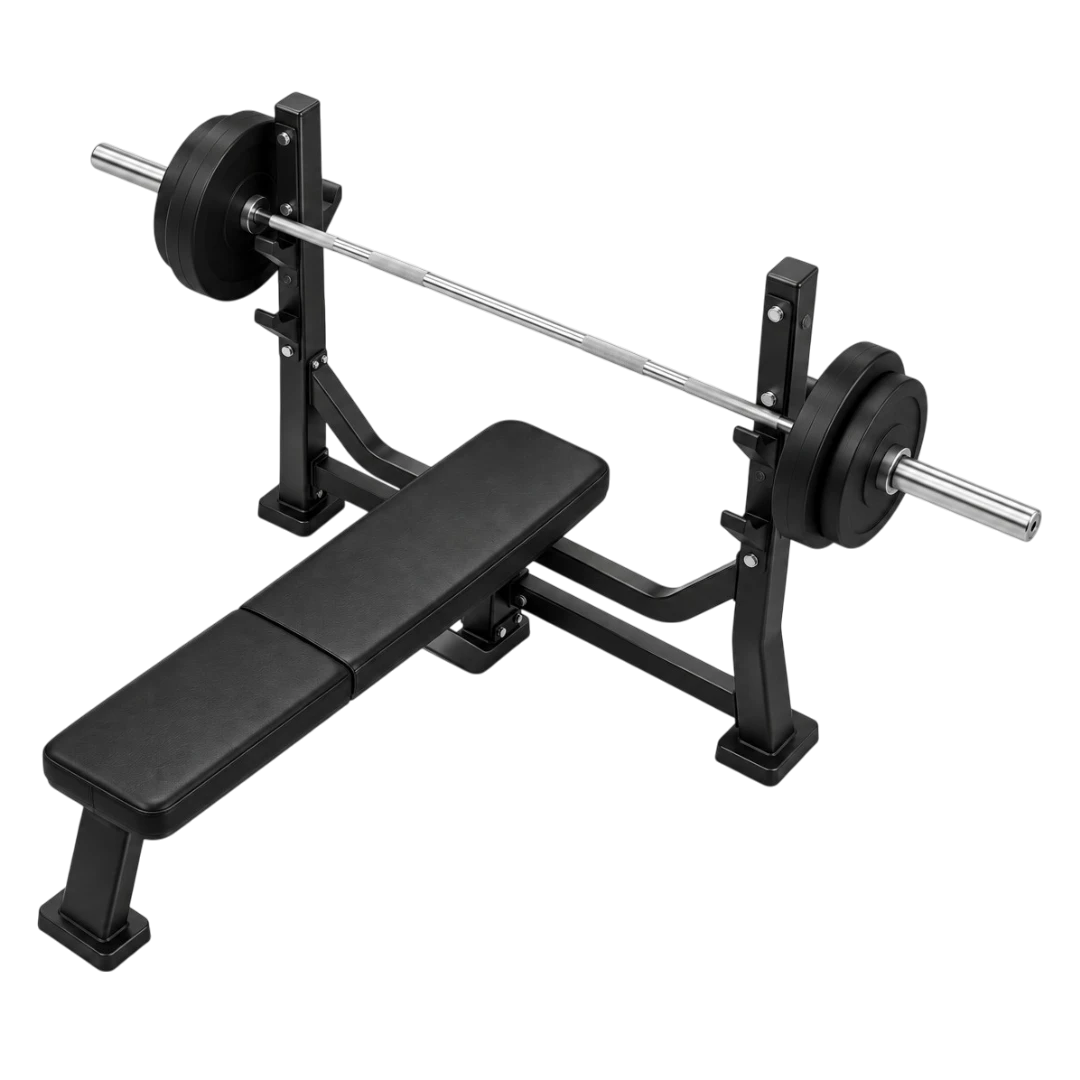 Basilz Flat Bench Press Weight Set Barbell Rack Strength Training Equipment