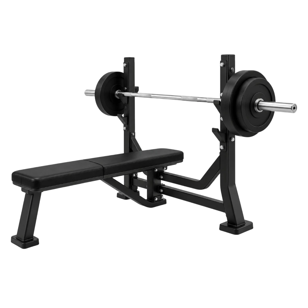 Basilz Flat Bench Press Weight Set Barbell Rack Strength Training Equipment