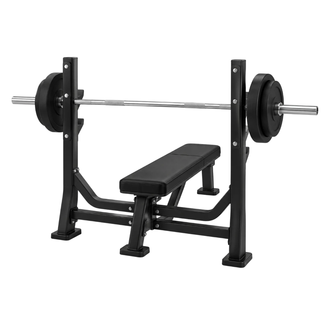 Basilz Flat Bench Press Weight Set Barbell Rack Strength Training Equipment