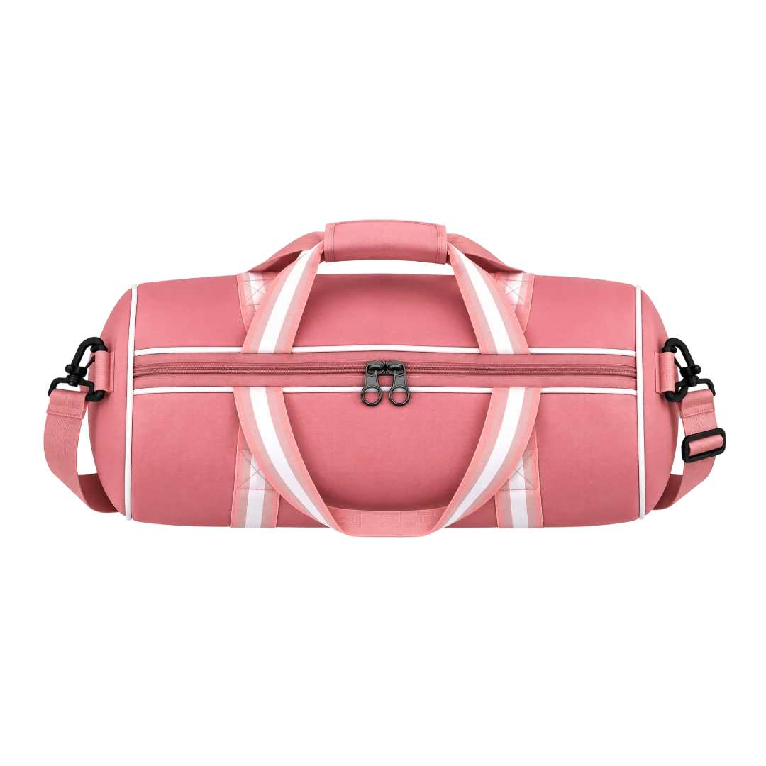 Basilz Light Pink Gym Duffel Bag Adjustable Shoulder Strap