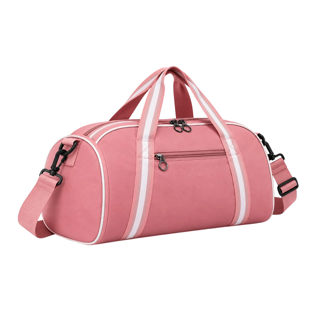 Basilz Light Pink Gym Duffel Bag Adjustable Shoulder Strap