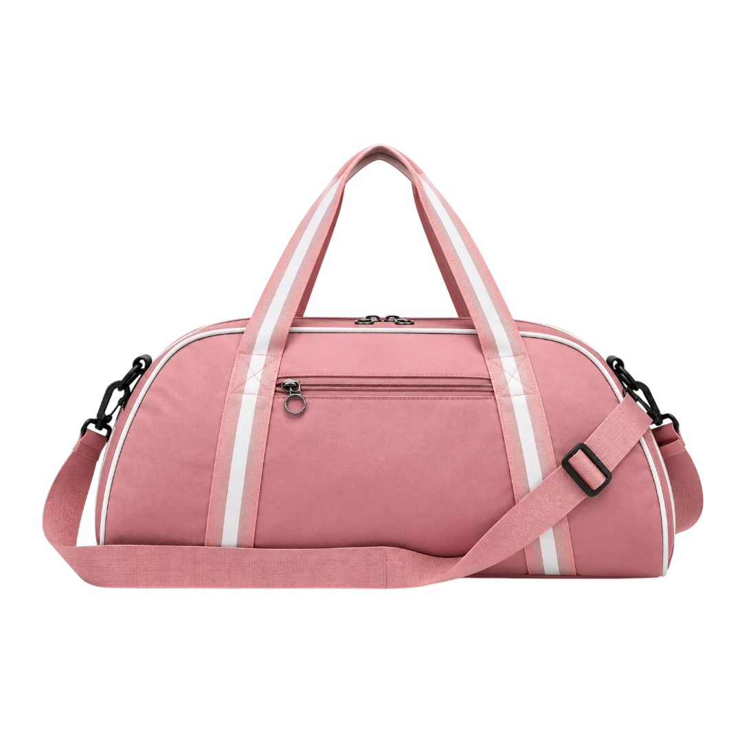 Basilz Light Pink Gym Duffel Bag Adjustable Shoulder Strap
