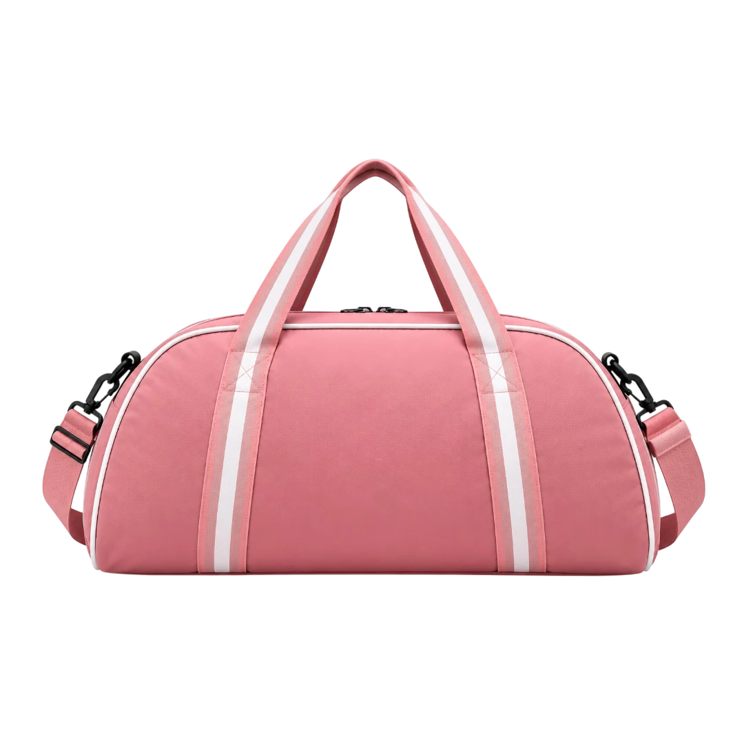 Basilz Light Pink Gym Duffel Bag Adjustable Shoulder Strap
