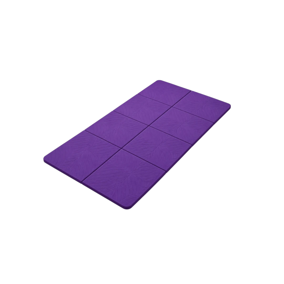 Basilz Purple Foldable Textured Exercise Mat for Yoga & Home Workouts