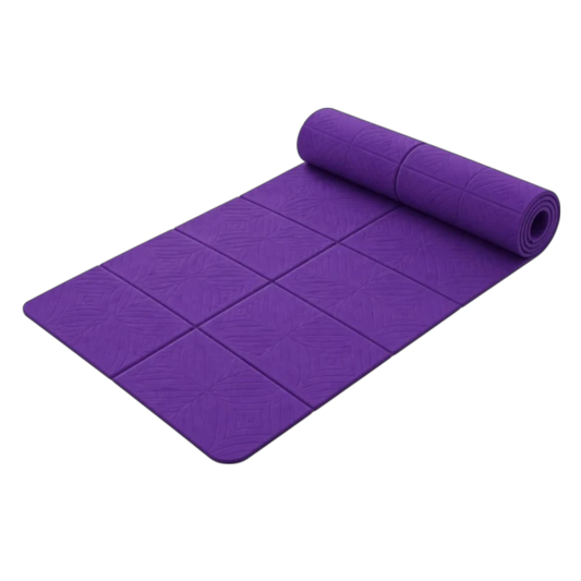 Basilz Purple Foldable Textured Exercise Mat for Yoga & Home Workouts