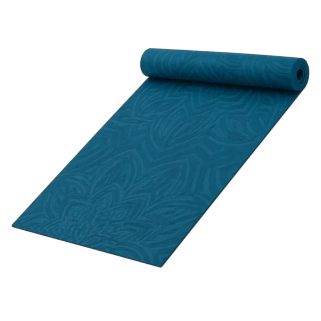 Basilz Textured Yoga Mat with Decorative Floral Pattern